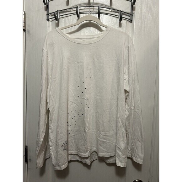 LIFE IS GOOD Crusher Tee Long Sleeve White Tee Women’s Size XXL  Daisy Flower - Picture 1 of 15